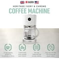 thumbnail image 2 of Haden 75061 Heritage Innovative 12 Cup Capacity Programmable Vintage Retro Home Countertop Coffee Maker Machine with Glass Carafe, Ivory White, 2 of 8