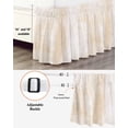 thumbnail image 3 of Beige Wrap Around Bed Skirts for Queen Bed 18" Drop,Bed Skirt with Adjustable Elastic Belt Dust Ruffle Bed Valance for Bedroom Hotel Retro Oil Painting Modern Abstract Art Aesthetics Bed Frame Cover, 3 of 7
