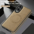 thumbnail image 3 of Allytechgroup Slim Case for Samsung Galaxy S25 Edge, PU Leather Support Wireless Charging Shockproof Magentic Protective Rugged Heavy Duty Durable Cover Case for Samsung Galaxy S25 Edge, Desertgold, 3 of 7