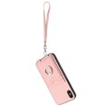 thumbnail image 2 of Wallet Case for iPhone X/XS, Stylish Ultra Slim PU Leather Card Slots Ring Stand Wrist Strap Shockproof Protective Thin Lightweight Back Case Cover for iPhone X/XS, Rosegold, 2 of 7