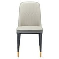 thumbnail image 2 of Dining Chairs Set of 6, PU Leather Living Room Chairs, Modern Upholstered Dining Room Chair with Iron Metal Gold Plated Legs, Bicolor Armless Side Chair for Kitchen, Dining Room, Living Room, White, 2 of 9