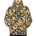 thumbnail image 4 of KLL Sunflowers Bee Print Mens Hoodie Long Sleeve Casual Pullover Hooded Sweatshirt Fashion Drawstring Hoodies with Pocket-Medium, 4 of 6