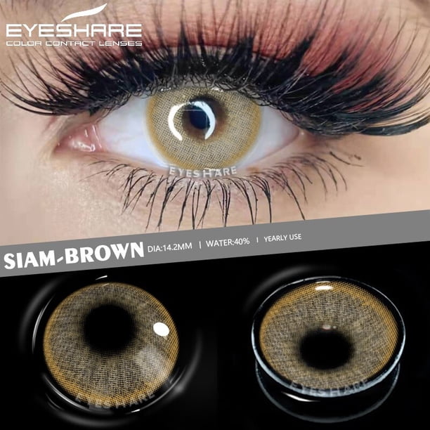 EYESHARE-lentillas de colores de aspecto Natural, color gris, marrón, azul, entrega rápida, 1 par