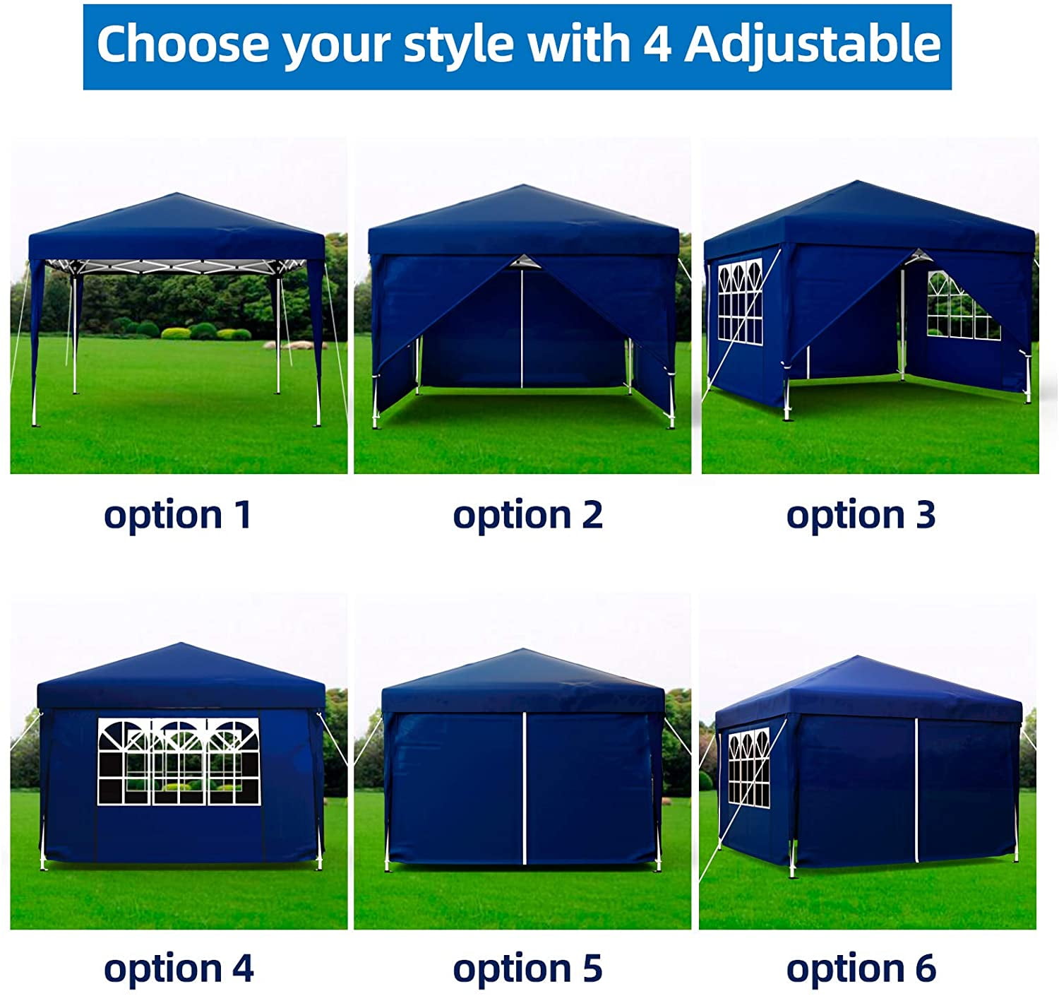 10’x10’,4 Sidewalls Mecor Outdoor Pop Up Canopy Tent Waterproof Gazebo with Removable Sidewalls Height Adjustable Tent for Party,Wedding 
