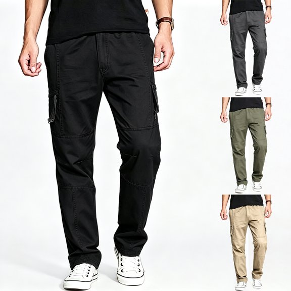 Men Cargo Pants Stretch Breathable Multi Storage Reinforced Hiking Outdoor Work Pants S-XL