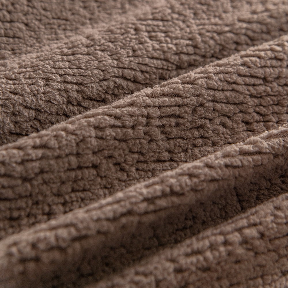 suxuMhao Solid Color Jacquard Sofa Cover Brown Washable Stretch Slipcover Oversized 120-141 Inches 5 Seater Couch Cover Protector Para Sofa All Season Universal Furniture Protector 1 Piece