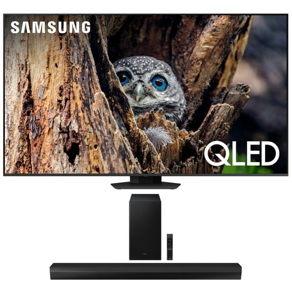 Samsung QN55Q80DAFXZA 55 Inch QLED 4K Quantum HDR Plus Smart TV with a Samsung HW-B750D 5.1Ch Soundbar and Subwoofer with Dolby Digital (2024)