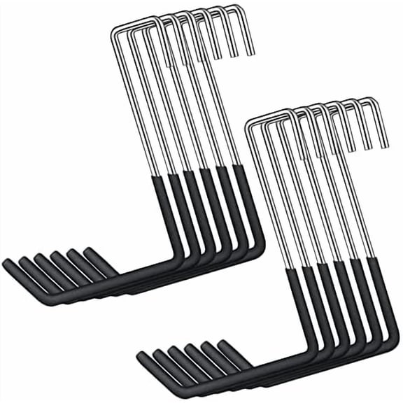 12 Pack Heavy Duty Rafter Hooks for Hanging Vinyl Coated Large S Hooks for Hanging Ladder Bike Hangers Garage Storage Organizer Black$$Tools & Hardware Other