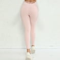 thumbnail image 4 of Hfyihgf Women High Waist Seamless Yoga Pants Criss Cross Strappy V-Back Gym Tights Workout Athletic Butt Lifting Leggings(Pink,S), 4 of 6