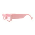 thumbnail image 3 of Pastel Pop Color Mod Narrow Rectangle Fashion Sunglasses Pink, 3 of 4
