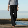 thumbnail image 6 of Ashirexll Womens Summer Pants, Cargo Pants Women, Spring Summer Solid Color Stretchy Waist Straight Casual Trousers, 6 of 7