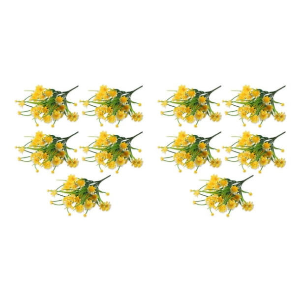 Advancent 5 unids/set Flores Y Plantas De Imitación Elegante Bajo Mantenimiento Versátil Para Cualquier Ocasión De Larga Duración Amarillo amarillo 2Conjunto