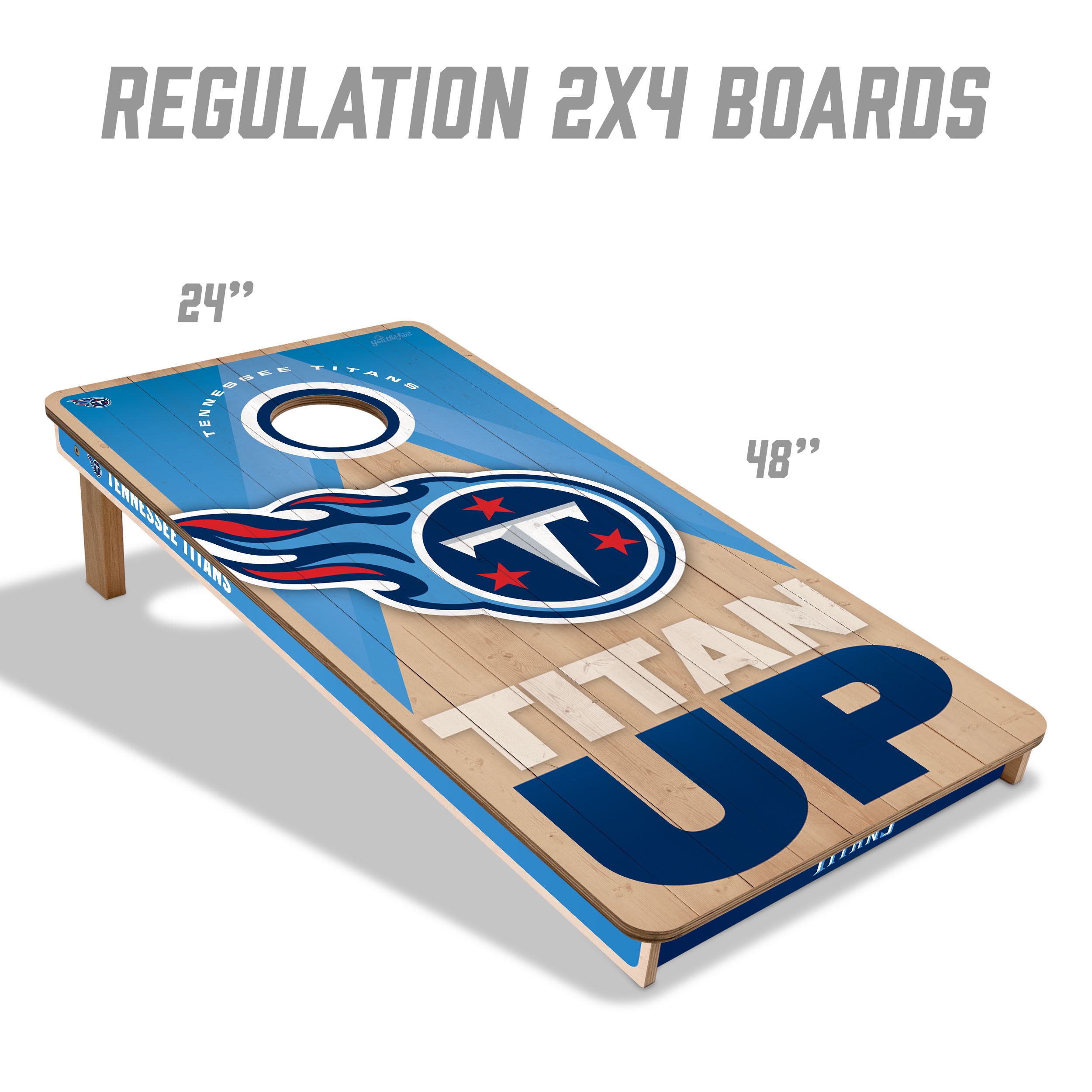 YouTheFan NFL Tennessee Titans 2x4 Slogan Series Cornhole