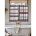 thumbnail image 7 of Tier Curtains 45 Inches Long, Pink Black Plaid Window Treatment Curtain Drapes, Farmhouse Pink Black Checkered Small Curtain Drapes for Bathroom Laundry Room, 27.5"x45", 2 Panels, 7 of 7