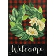 thumbnail image 3 of Briarwood Lane Red Magnolia Wreath Burlap Winter House Flag, 3 of 4