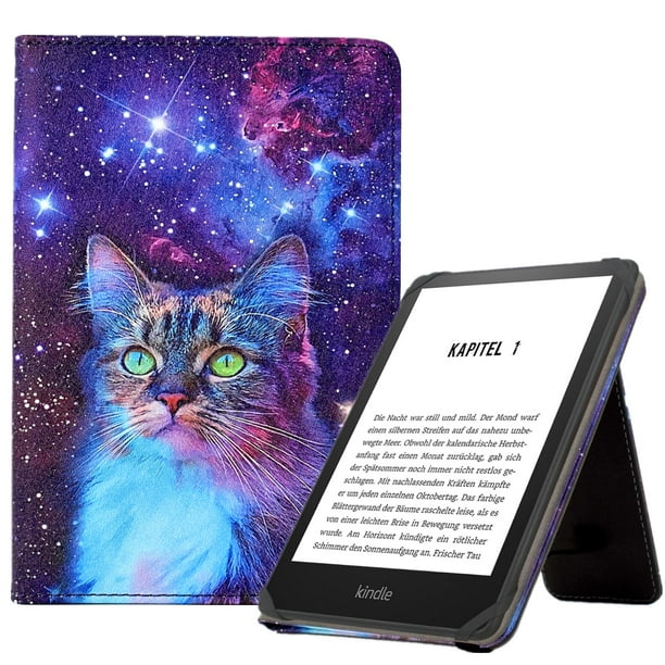 Funda para eReader KEROM Universal de 6 pulgadas de piel sintética Space Cat