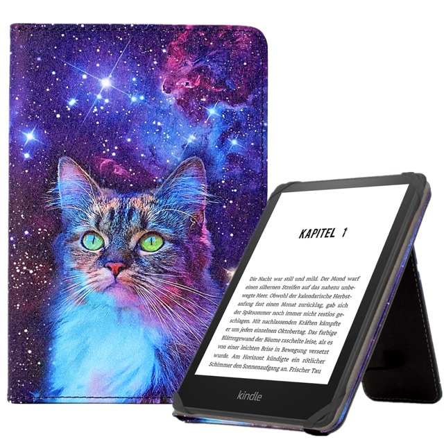 Funda para eReader KEROM Universal de 6 pulgadas de piel sintética Space Cat