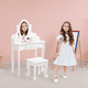 thumbnail image 1 of Elegant de madera para niños vanity set: mirror & stool para princess makeup dressing pretend play beauty, 1 of 6