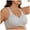 Light Gray, variant on UOCUFY Women Plus Size Front Closure Wire Free Bra Striped Seamless Support Bralette Comfort Everyday