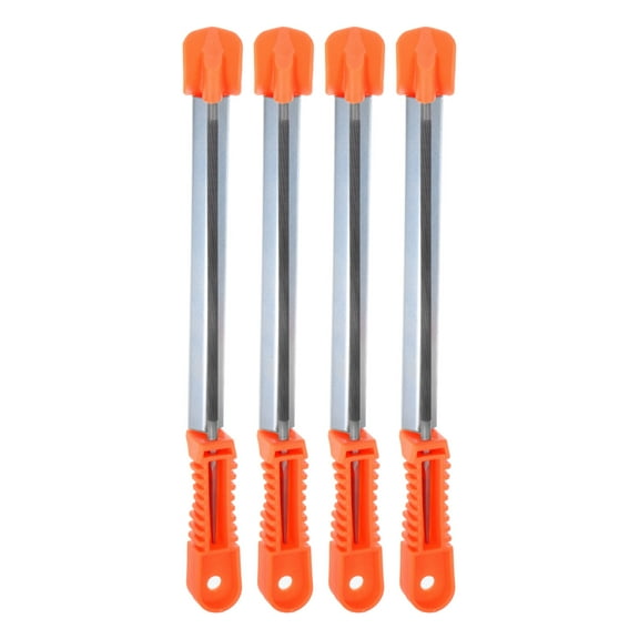 Uxcell Chainsaw File, 7/32" (5.5mm) Round Rasp Chrome Steel with Sharpening Guide Handle, 4 Pack