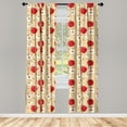 thumbnail image 4 of Ambesonne Fruits Window Curtains, Fresh Fruit Slices Pie, Each 28" W x 63" L, Cream Red Beige, 4 of 4