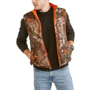 Men's Realtree Water Resistant Reversible Poly Puff Vest Camouflage, Orange, M