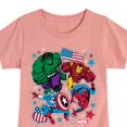 thumbnail image 3 of Marvel The Avengers - America Stickers Style - Toddler And Youth Girls Fitted Short Sleeve Graphic T-Shirt, 3 of 5