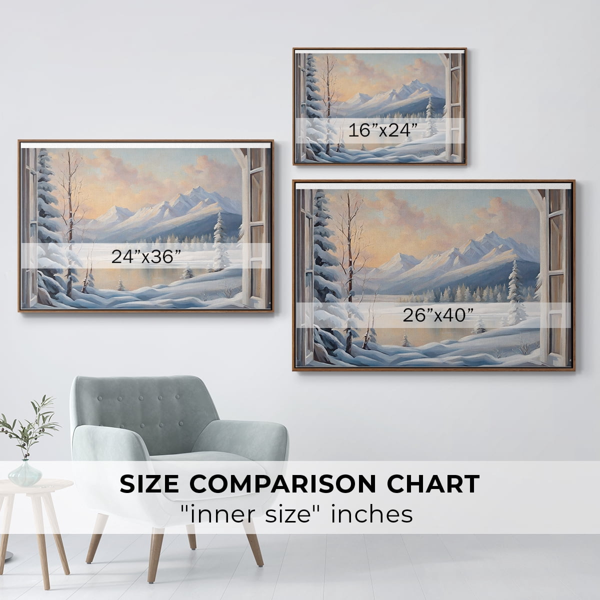 Vintage Landscape-CCXVI By Wexford Home Framed in Walnut Wood Gallery Wrapped Canvas 17 in. x 25 in.