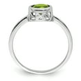 thumbnail image 2 of Sterling Silver Rhodium-plated Polished Peridot Round Ring, 2 of 3