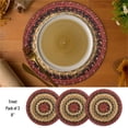 thumbnail image 5 of Highland 8" Round Red Jute Placemat (Set of 3) Farmhouse Table Decor Trivets for Kitchen and Dining Table Mat, 5 of 5