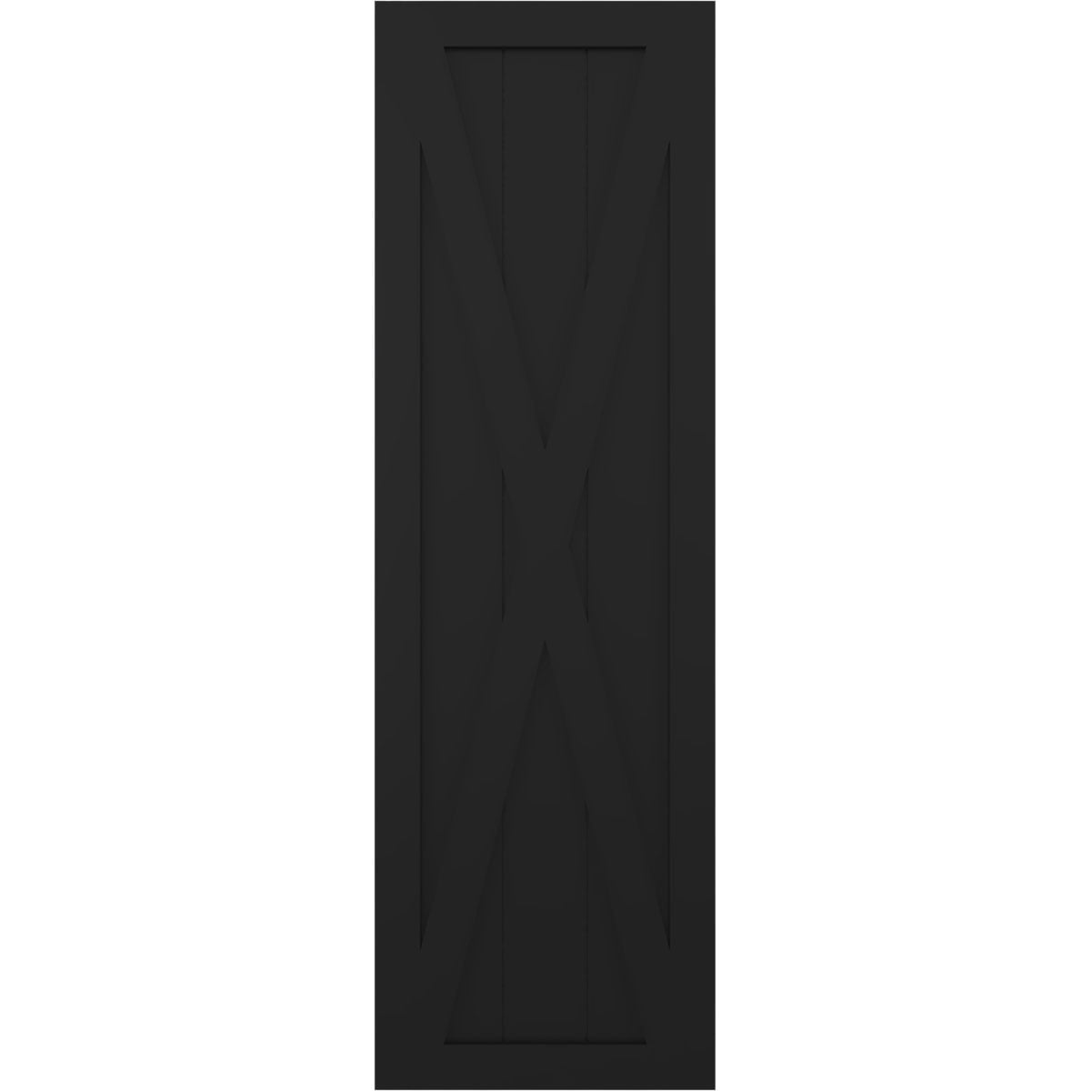 Ekena Millwork 15"W x 63"H True Fit PVC Single X-Board Farmhouse Fixed Mount Shutters, Black (Per Pair - Hardware Not Included)