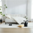 thumbnail image 2 of Gzxs Twin Size Upholstered Daybed in Ivory Boucle, Modern Sofa Bed with Ribbed Tufted Backrest and Sturdy Bentwood Slats Support, Easy Assembly, 2 of 8
