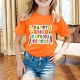 thumbnail image 2 of Summer Boys T Shirts 100 Days Of School Breathable Cartoon Print T Shirt Happy 100Th Day Pullover Top Orange Undershirt Shirts 4-5T, 2 of 4