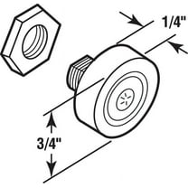 Prime Line 19590 Tub Enclosure Sliding Shower Door Roller & Hex Nut - 2 Pack