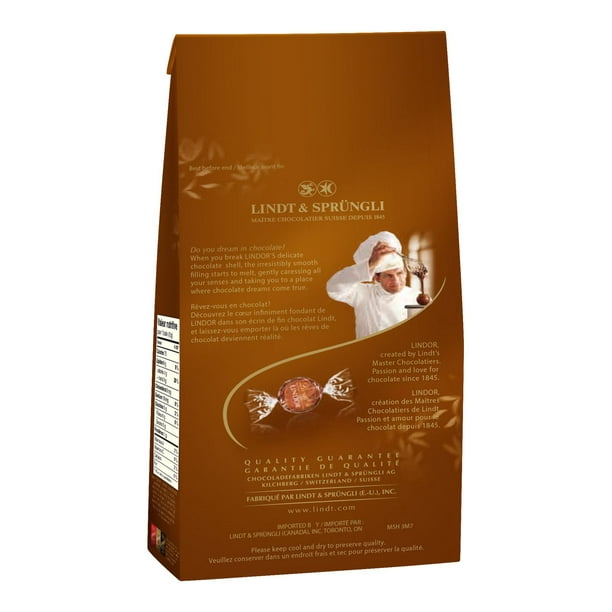 Truffes LINDOR au chocolat au lait et à la noisette de Lindt – Sachet (150  g) Sachet 150g 