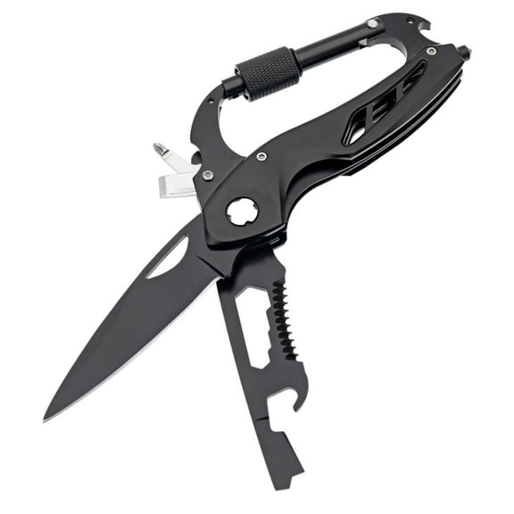 Multitool Stainless Steel Pocket Utility Tool with Glass Screwdriver and EDC Hook for Camping and Hiking