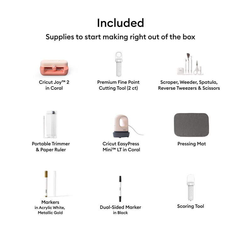 Cricut Joy‚Ñ¢ 2 Smart Die-cutting Machine Ultimate Bundle, Coral