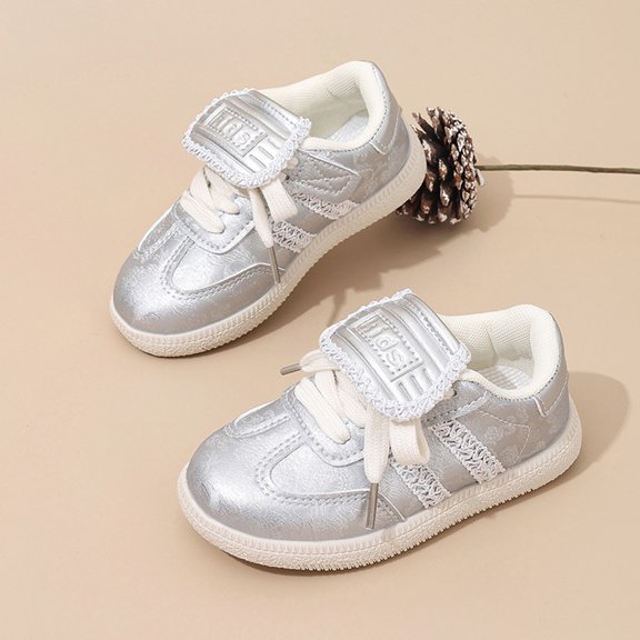 Willtoo Girls Cute Lace-Up Walking Sneakers Lightweight Casual Shoes with Memory Foam Breathable Walking Shoes
