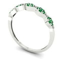 thumbnail image 2 of 0.1 ct Brilliant Round Cut Simulated Emerald 18K White Gold Stackable Band SZ 8.75, 2 of 6