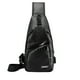 thumbnail image 2 of Bolsa bandolera de cuero para hombres y mujeres - Mochila bandolera con puerto USB para senderismo, acampada y viajes al aire libre - negra, caqui, marrón, 2 of 7