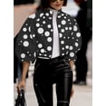 thumbnail image 1 of RWJDXD Vestes pour Femmes Imprimé Manteau Fermeture Éclair Tenue 2024 Printemps Automne Mode Court Mince Vestes pour Femme Rue Dame Manteaux Décontractés Hauts, 1 of 5