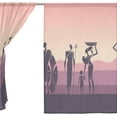 thumbnail image 3 of GZHJMY Sunset Africa Silhouette Sheer Window Curtain Panel Drape 55x84 Inch for Living Room Bedroom Kids Room 2 Piece Home Decor, 3 of 4