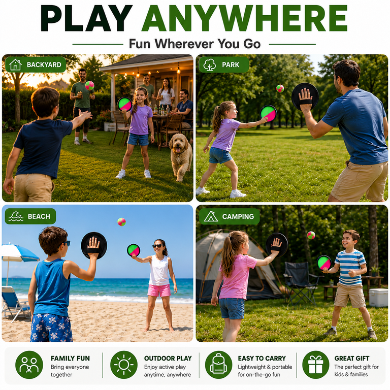 GVDV Toss & Catch Game Set with Paddles & Balls photo 6