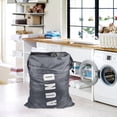 thumbnail image 6 of jimin Large Laundry Bags, Portable Travel Laundry Bags with Drawstring Cord, Dirty Clothes Bags Perfect for Home, Travel, Holiday, Camping, Caravan, Dormitory (Blue&Grey), 6 of 11