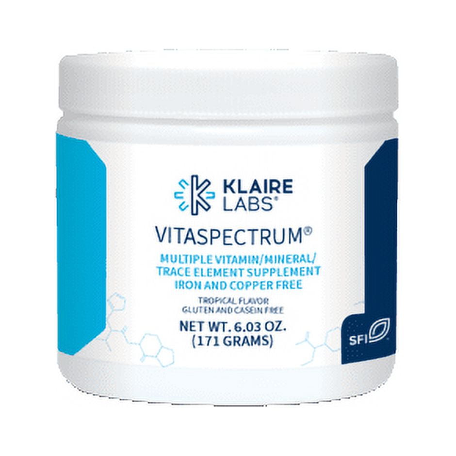Klaire Labs VitaSpectrum Powder - Children's Multivitamin/Mineral with 23 Essential Nutrients, Tropical Flavor for Kids, No Copper, Iron, Gluten or Casein (165 G / 30 Servings)