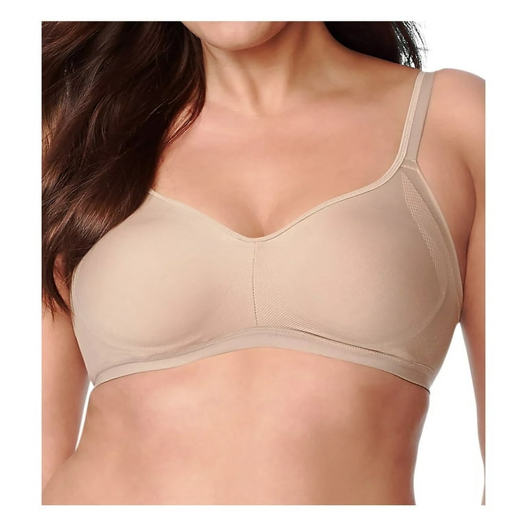 OLGA Toasted Almond Easy Does It Wirefree Contour Bra, US X-Large