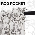 thumbnail image 6 of Hiasan Thick Textured Linen Floral Valance for Kitchen Living Room Bedroom Window, Rod Pocket French Farmhouse Light Filtering Valance Curtain, Black on Protea Line, 52 x 14 Inches, 1 Panel, 6 of 8