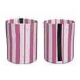 thumbnail image 3 of Round Car Trash Can 7×5.9in Waterproof, Durable, Not Easy To Fade, Easy To Install And Disassemble To Prevent Interior Pollution Pink Stripe_2, 3 of 7