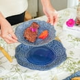 thumbnail image 3 of Sungmor Vajilla fina de gres en relieve, juego de 2 platos estilo barroco antiguo: plato ensalada 8.5" y plato cena 11". Sofisticadas bandejas/plat. de cerámica para deco de mesa., 3 of 6