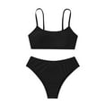 thumbnail image 3 of ASFGIMUJ Kids Swimsuits Girls 2 Piece Sport High Waist Bikini Set Suits Thin Straps Baby Bathing Suit Girl, 3 of 9